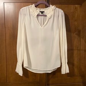 Jcrew ivory silk blouse